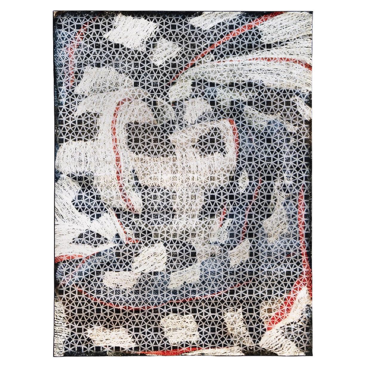 Tappeto moderno pattern organico design contract blu Deanna Comellini 300x400 cm