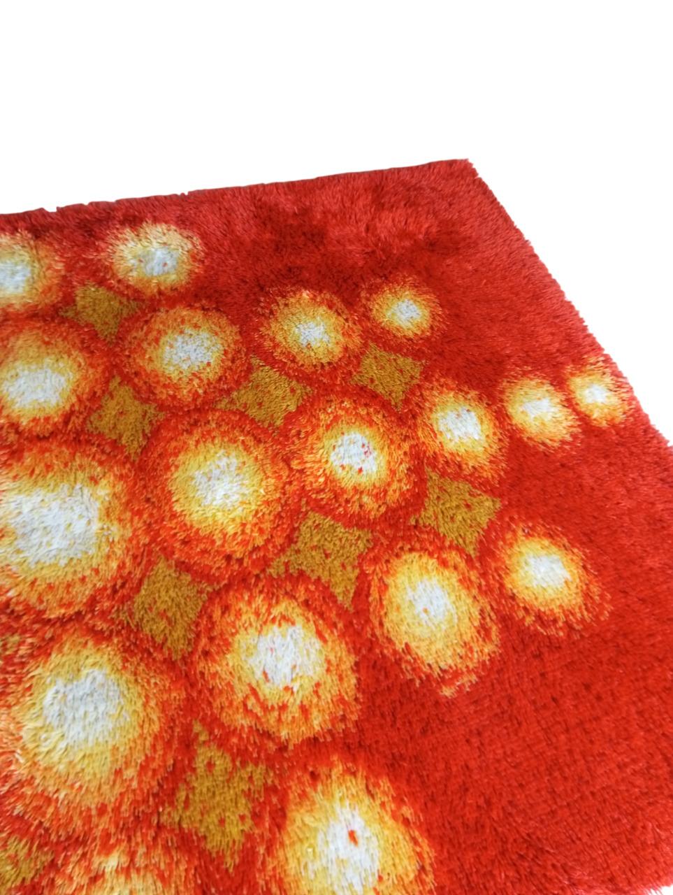 Modern (Pop art) Rya wool rug - Sweden 1970s For Sale 5