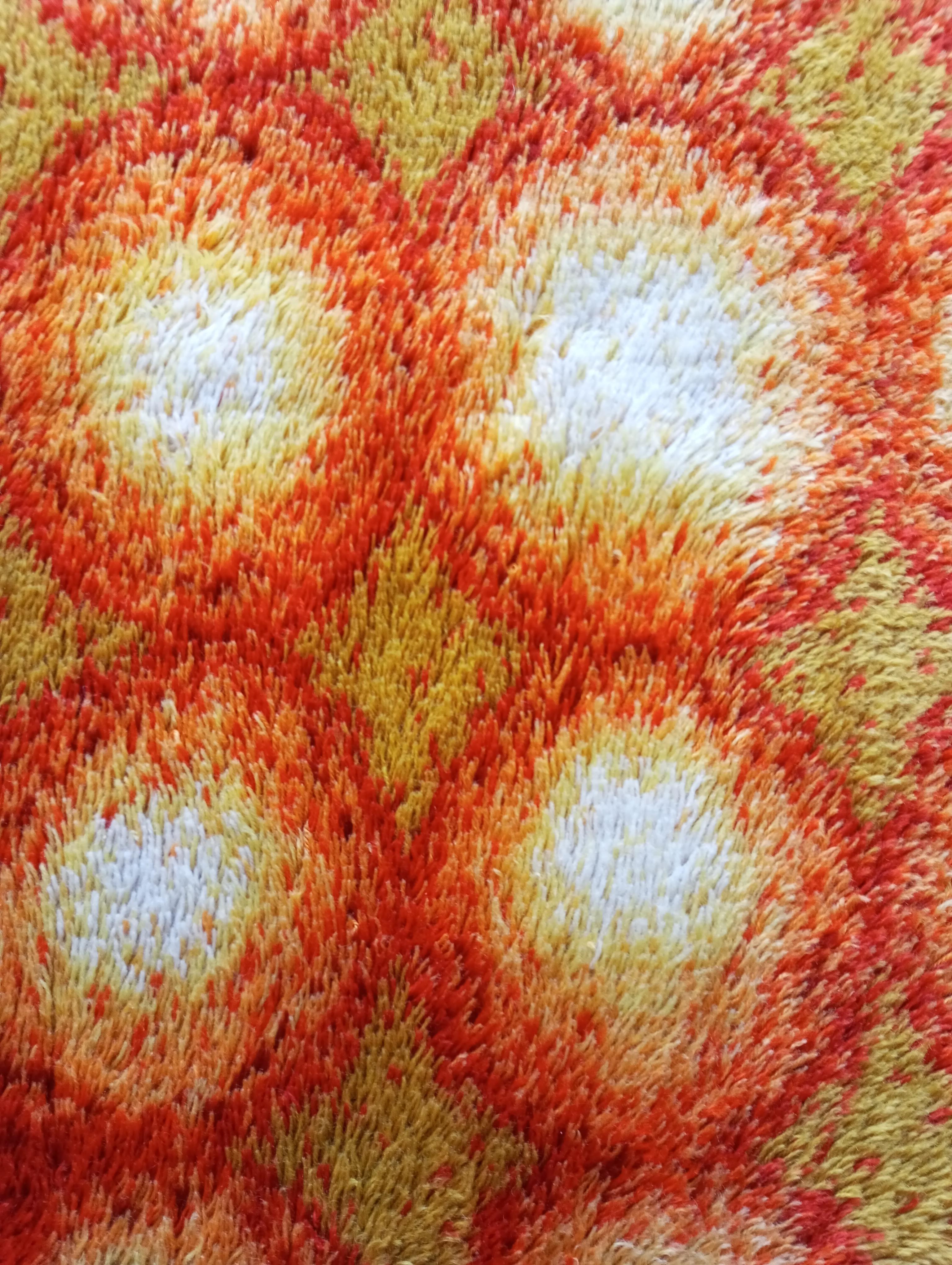 Modern (Pop art) Rya wool rug - Sweden 1970s For Sale 1