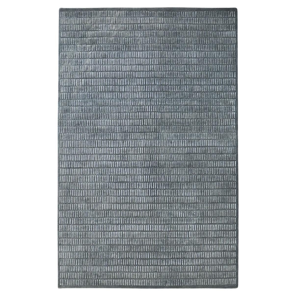Tappeto moderno textured in lana e viscosa grigio by Deanna Comellini 200x300cm