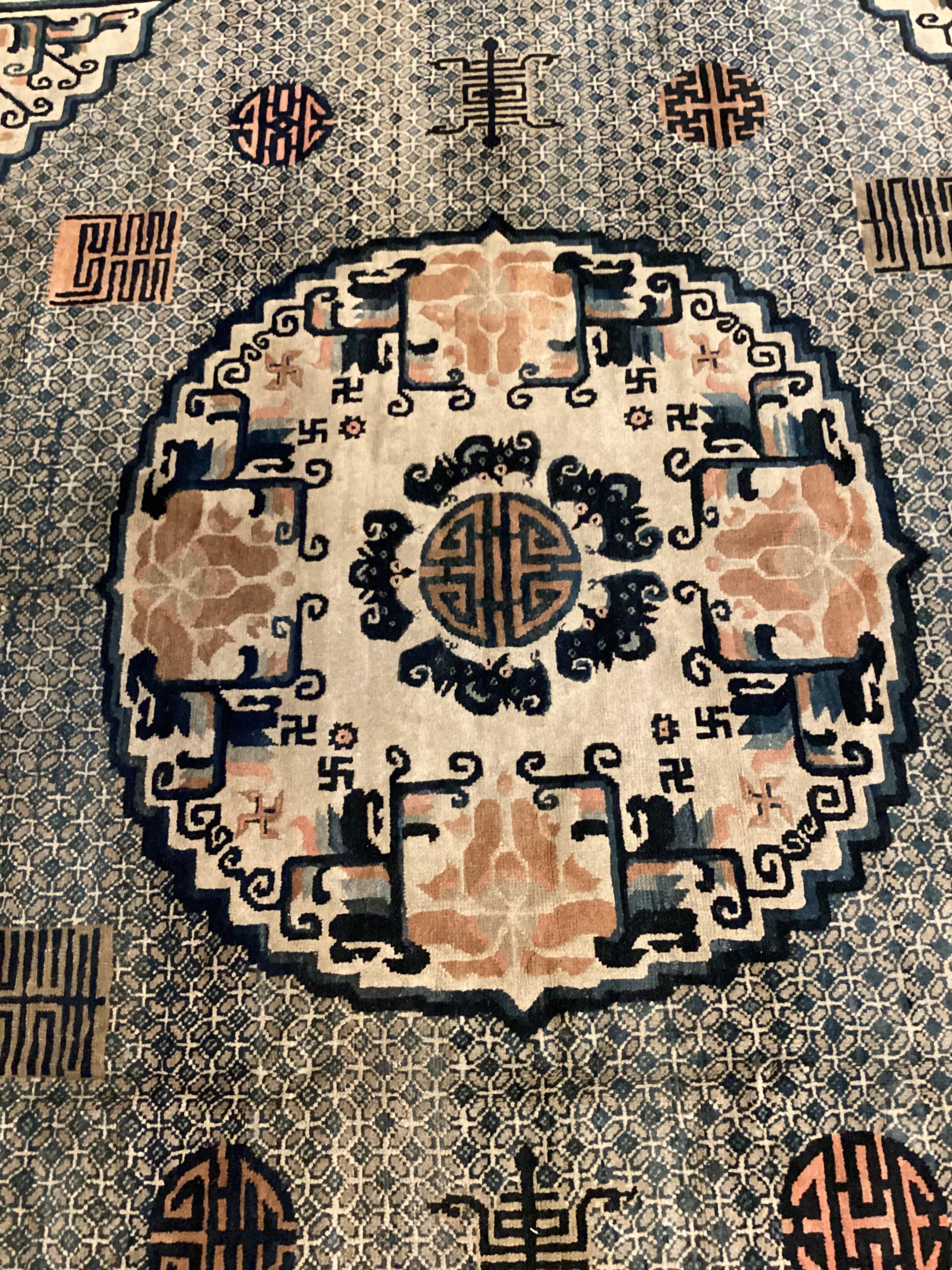 Tapis mongol en laine noué à la main cm. 360 x 320 en vente 6
