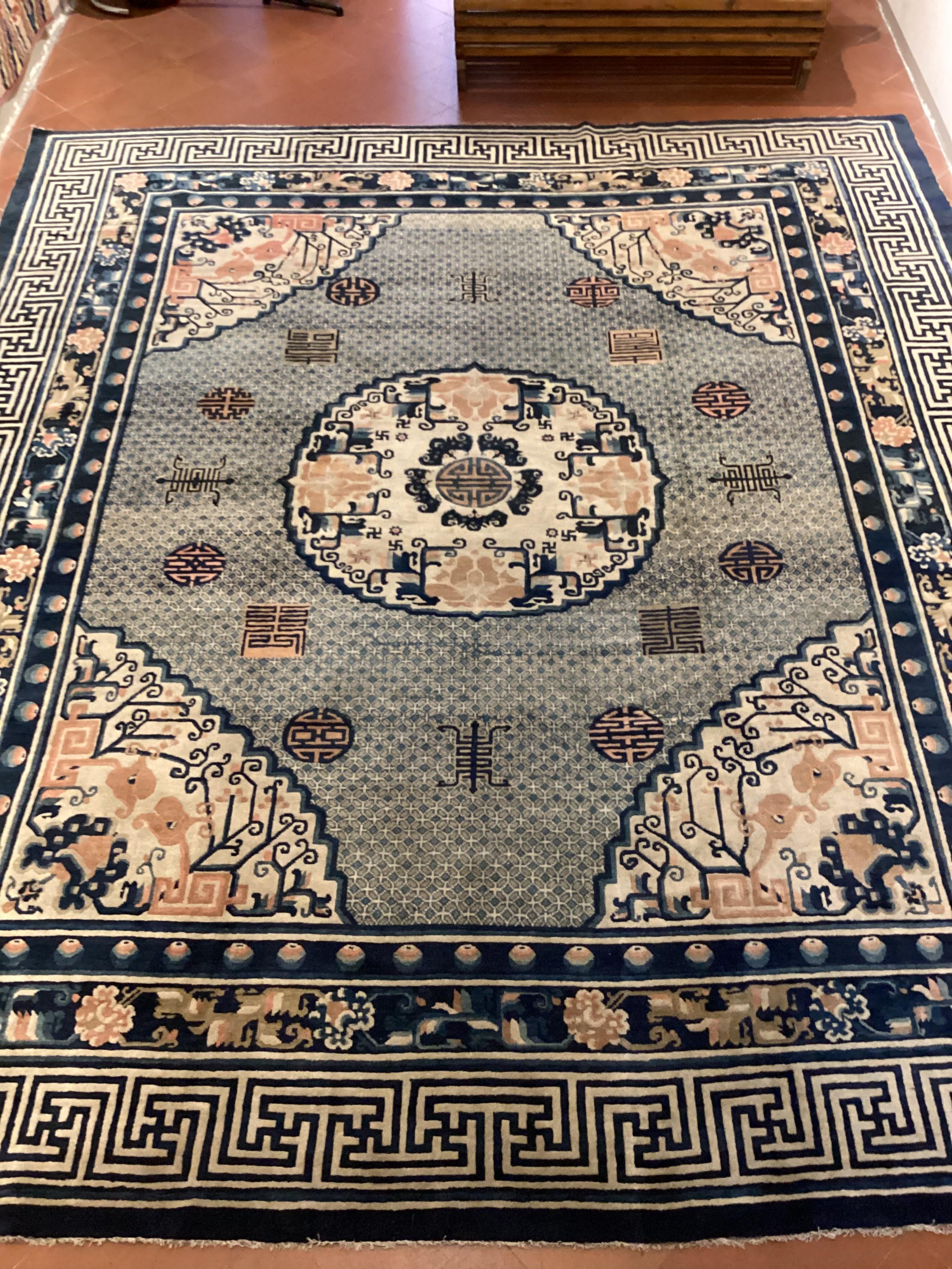 Tapis mongol en laine noué à la main cm. 360 x 320 en vente 9