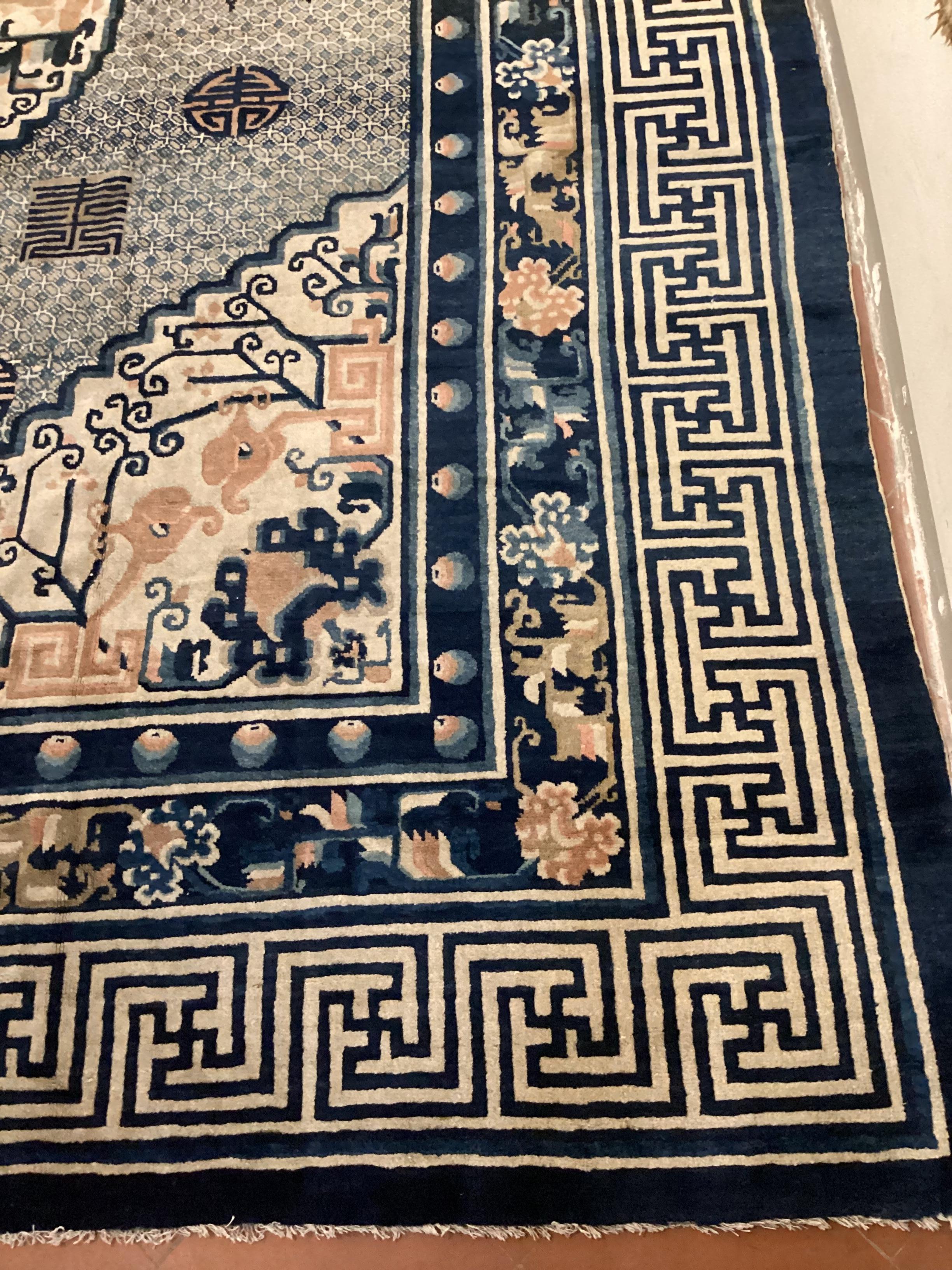 Tapis mongol en laine noué à la main cm. 360 x 320 en vente 10