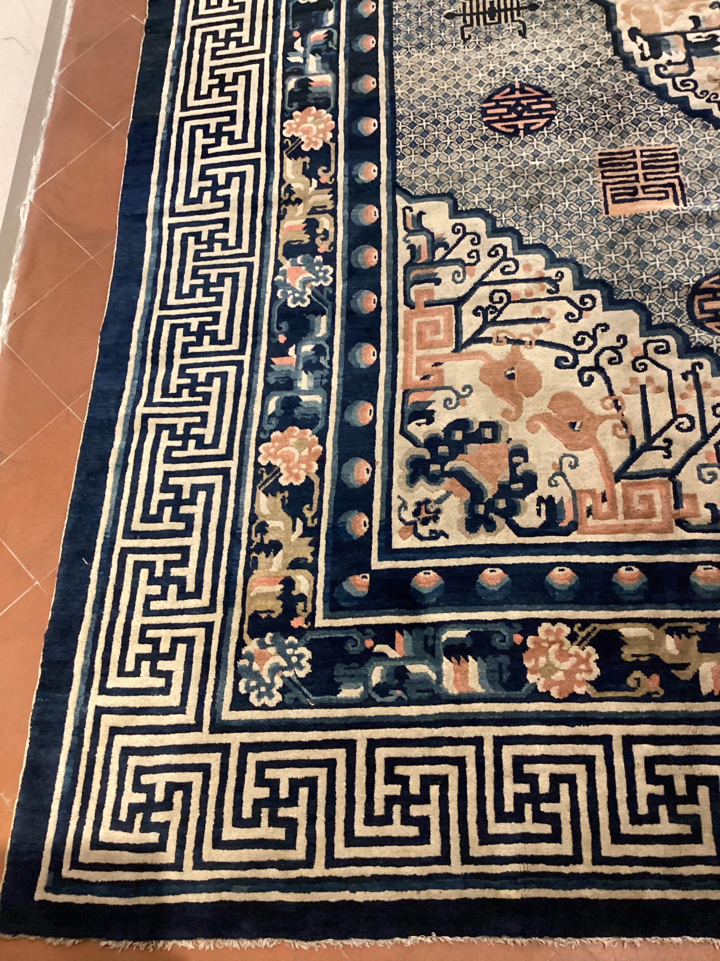 Tapis mongol en laine noué à la main cm. 360 x 320 en vente 1