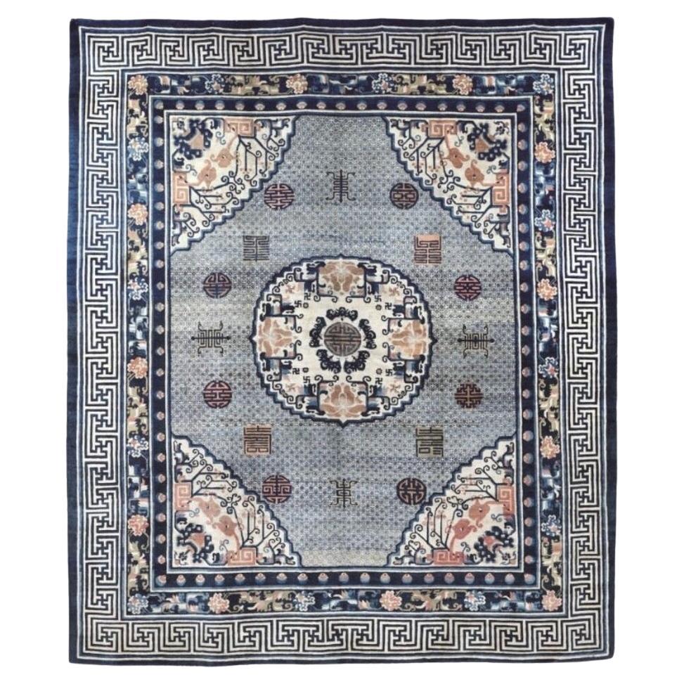 Mongolian hand-knotted wool rug cm. 360 x 320