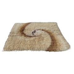 Tapis optique à longs poils en pure laine, Italie, années 1960