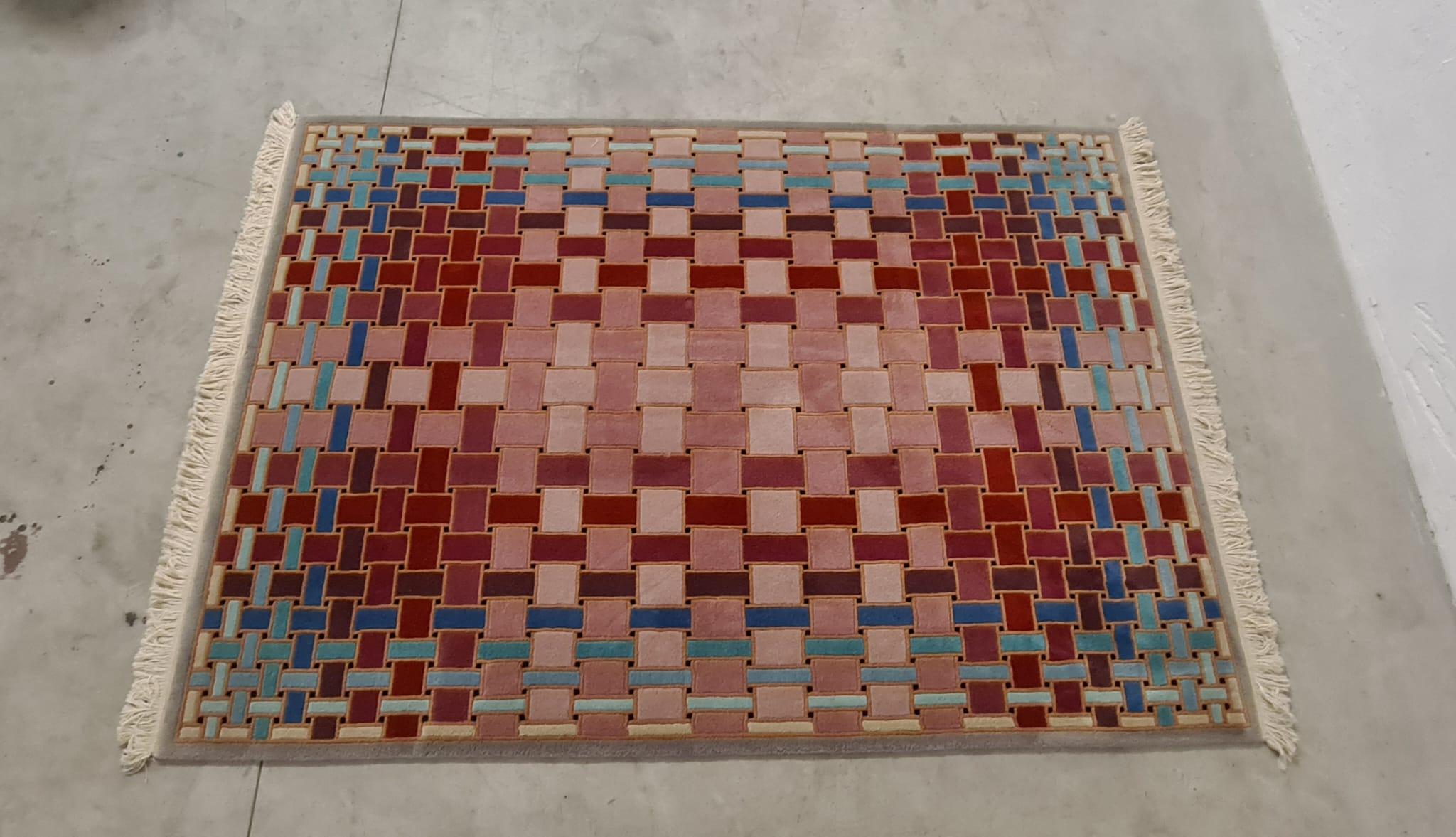 Optical rug in pure wool from the 1970s For Sale 4