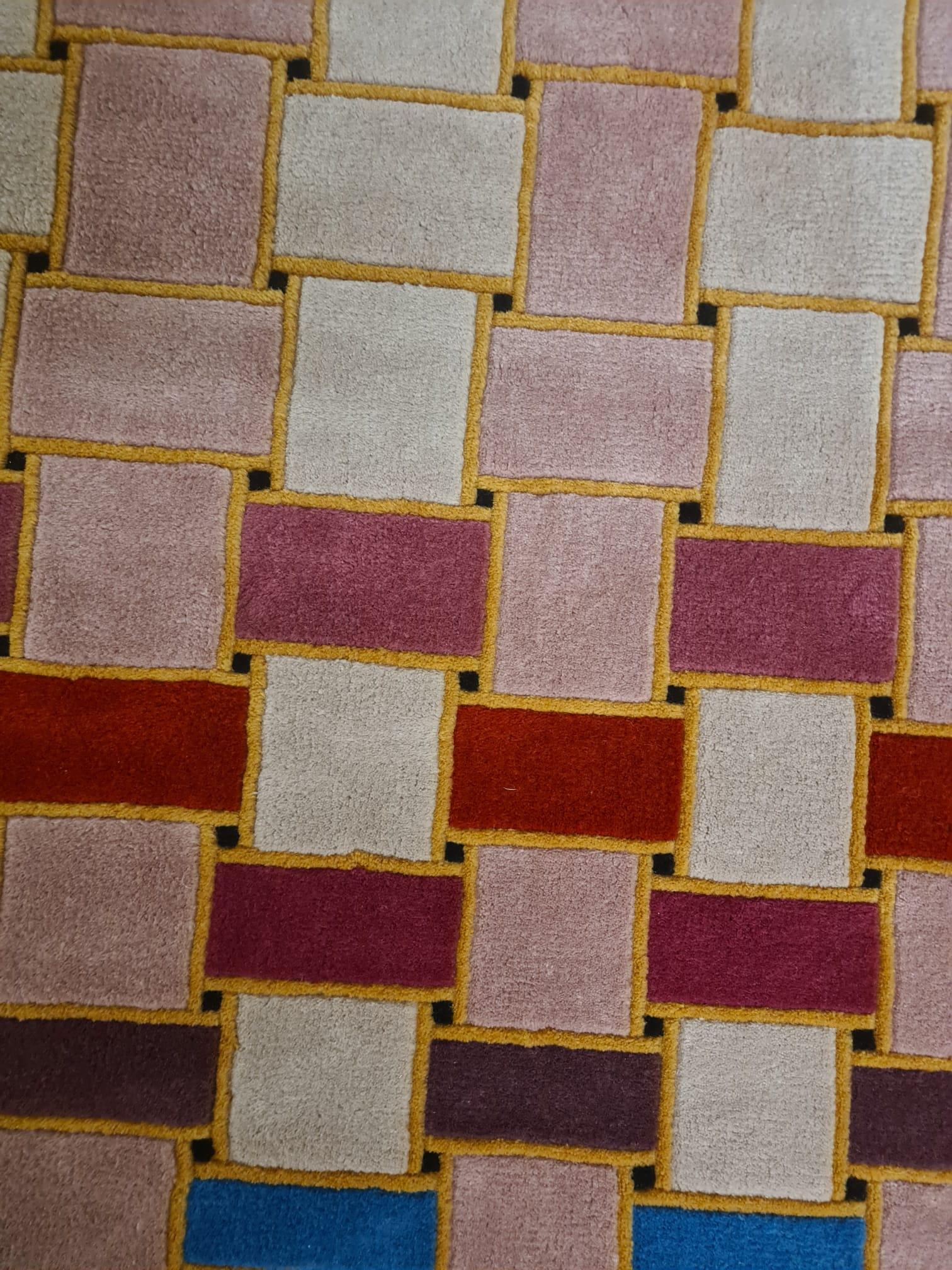 Optical rug in pure wool from the 1970s For Sale 9