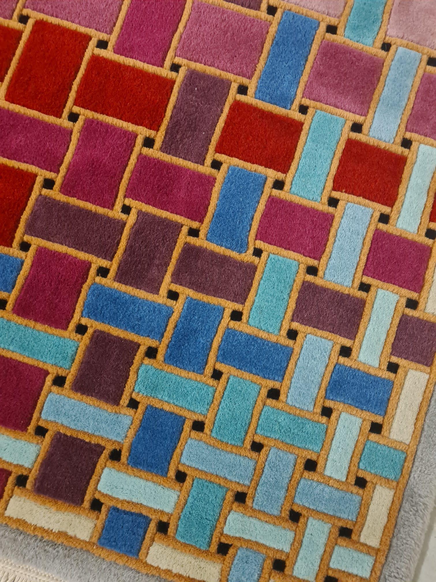 Optical rug in pure wool from the 1970s For Sale 10