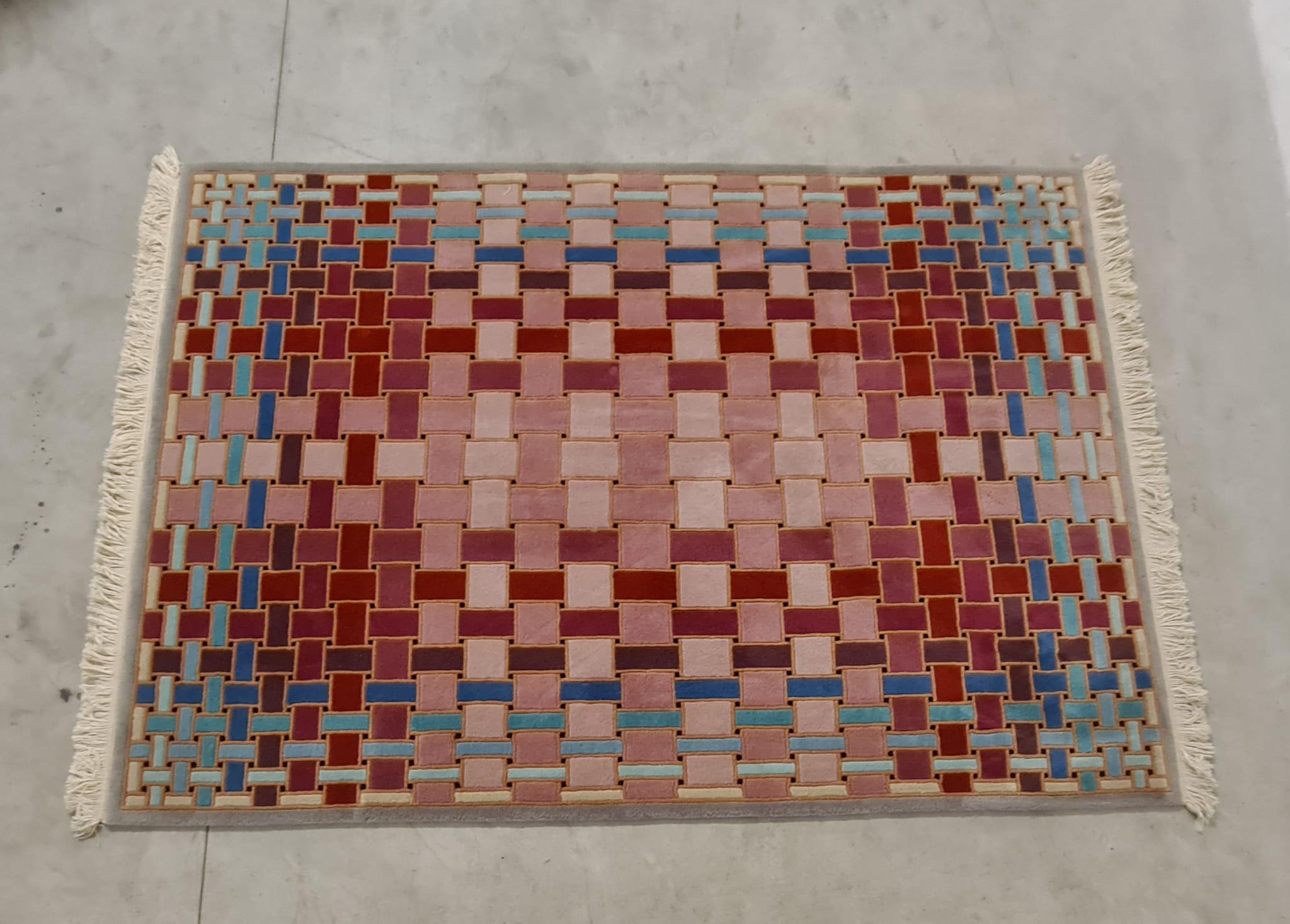 Optical rug in pure wool from the 1970s For Sale 3