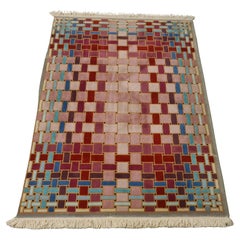 Optical rug in pure wool from the 1970s