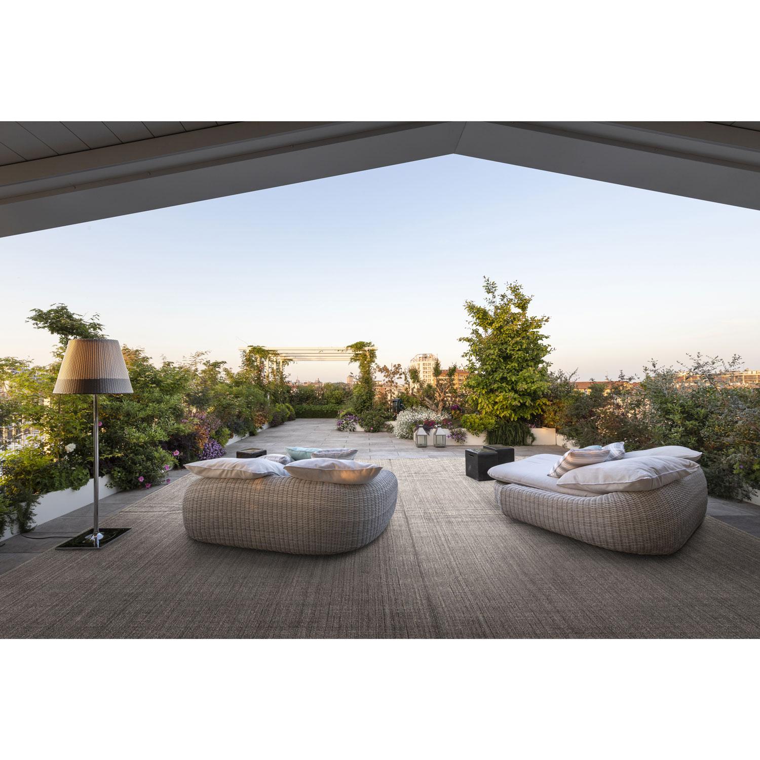 Tappeto Outdoor Indoor Design Marrone Mix Deanna Comellini auf Lager 200x300cm (Indisch) im Angebot