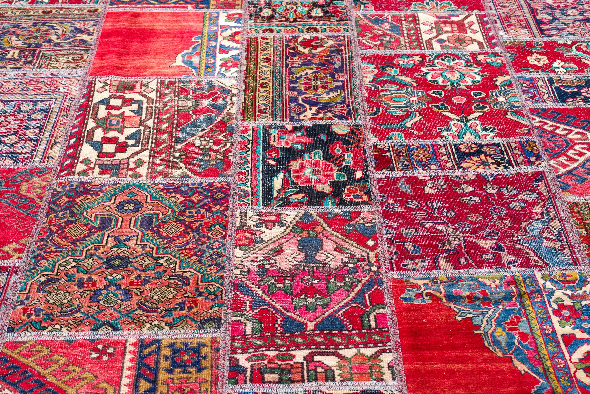 Vintage Persian patchwork rug For Sale 1