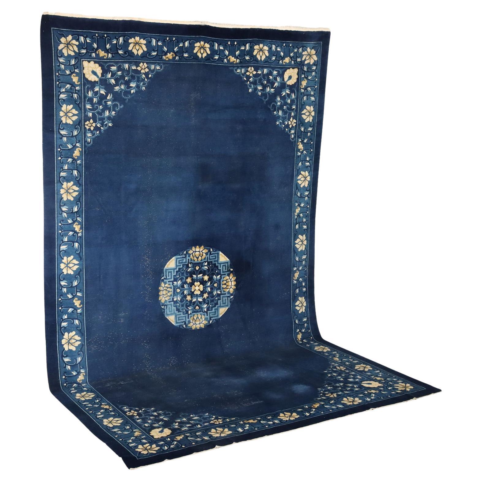Peking carpet - China blue 490 x 310 cm 1930s-40s For Sale
