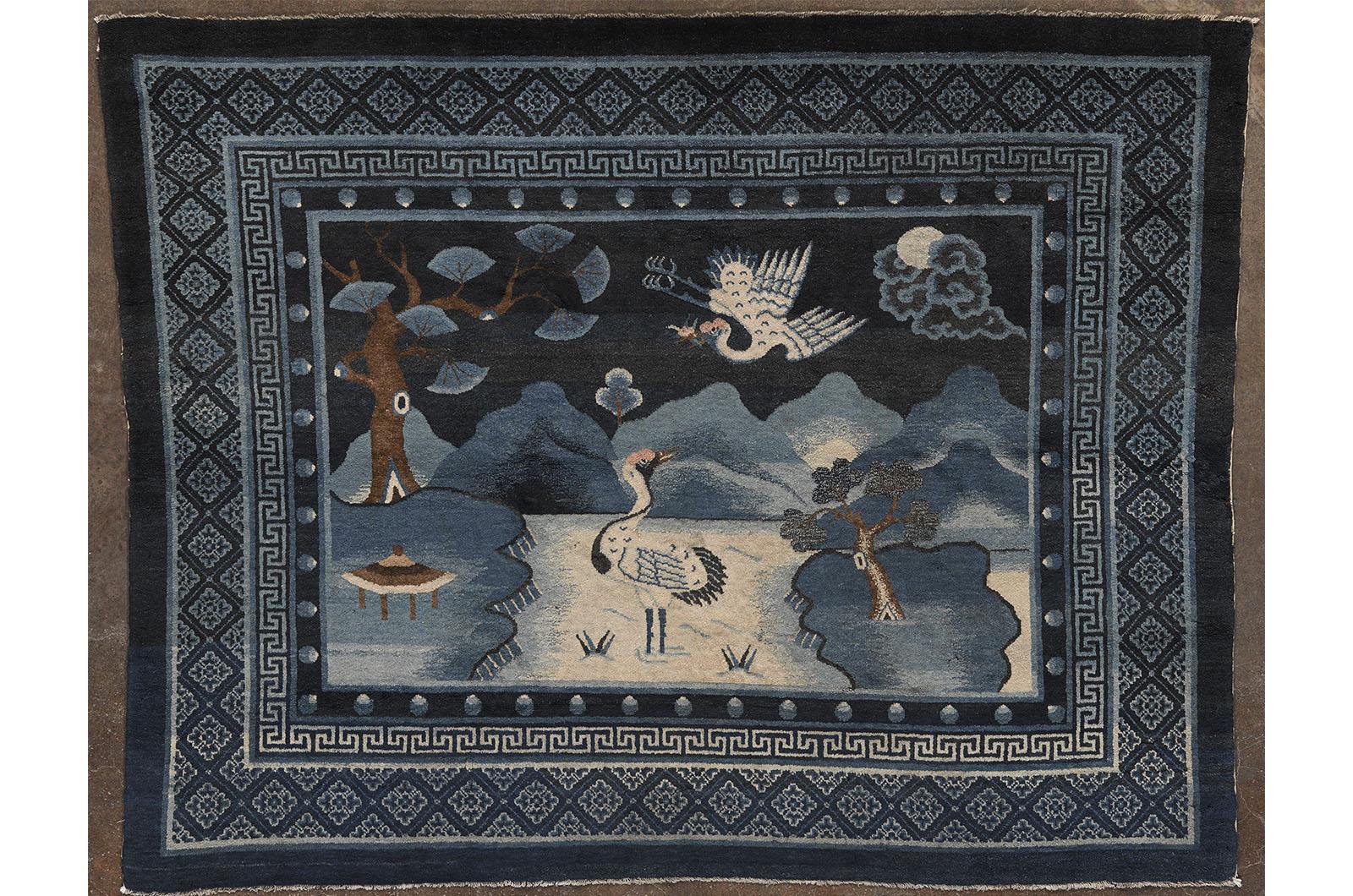 Tapis de laine noué à la main à Pékin cod.082 Excellent état - En vente à Ravenna, IT