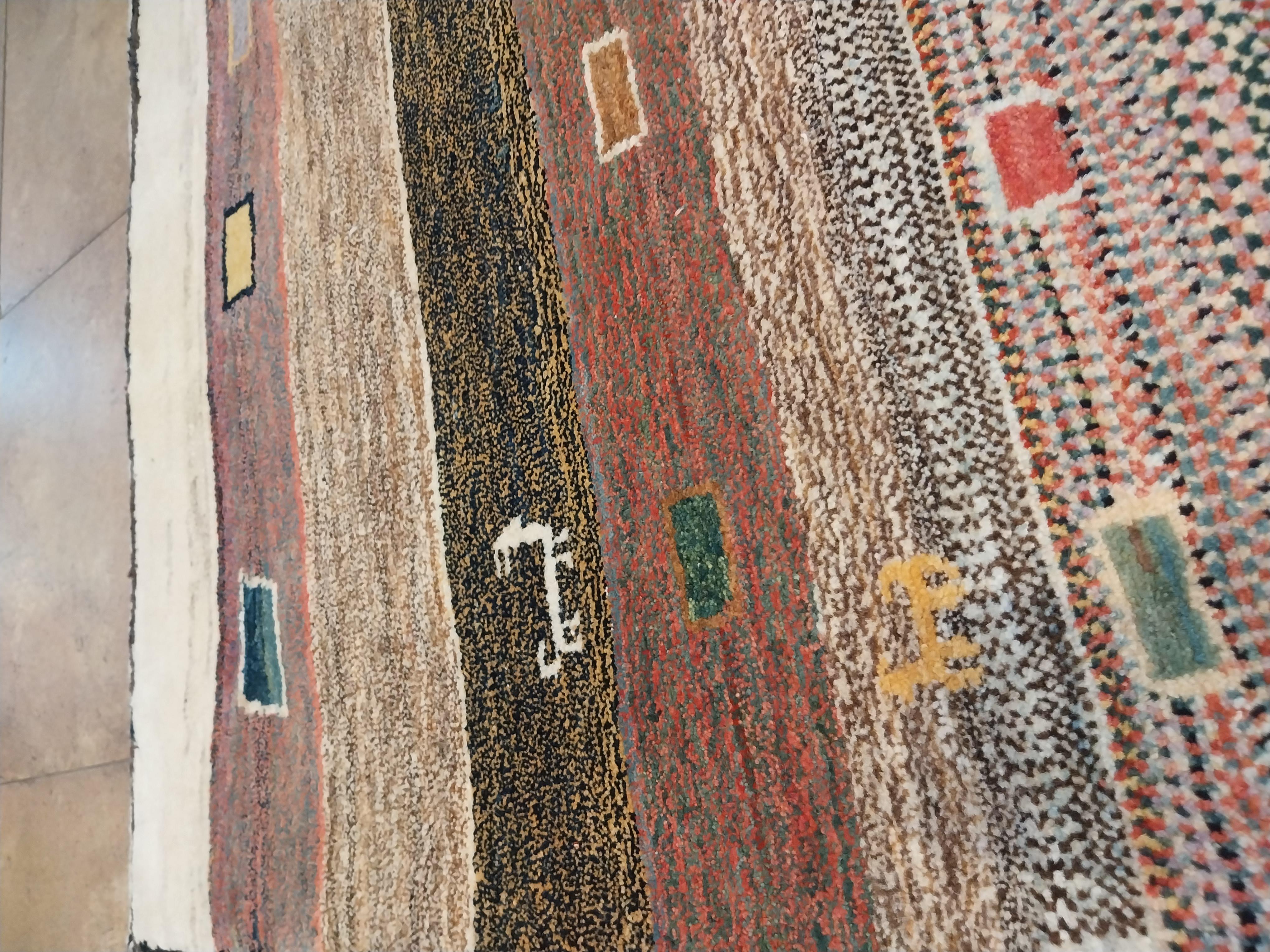Late 20th Century Vintage hand-knotted Persian rug, Gabbeh For Sale