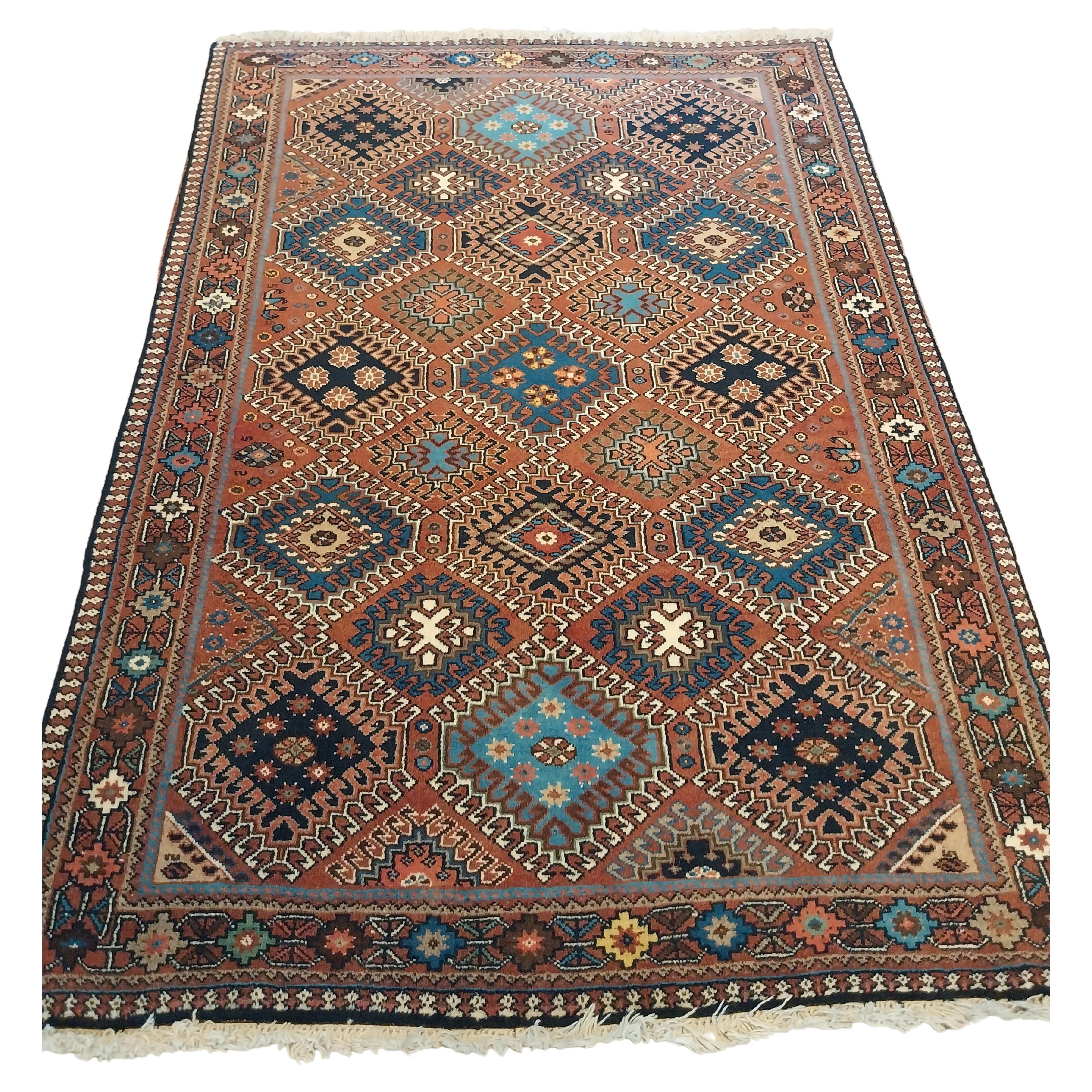 Vintage Persian Carpet  hand-knotted, all over pattern Yalameh