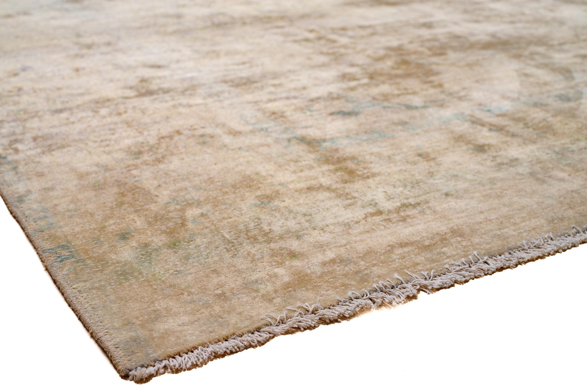Hand-Knotted Persian Rug Vintage Distressed circa 1940 For Sale