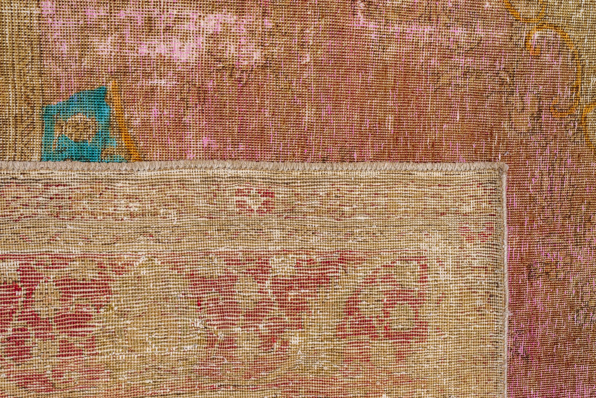 Hand-Knotted Vintage Distressed Persian Carpet Mid-20th Century For Sale