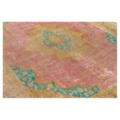Vintage Distressed Persian Carpet Mid-20th Century