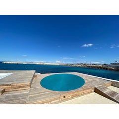 Tappeto Resistente Tondo Azzurro per Indoor Outdoor di Deanna Comellini Ø250 cm
