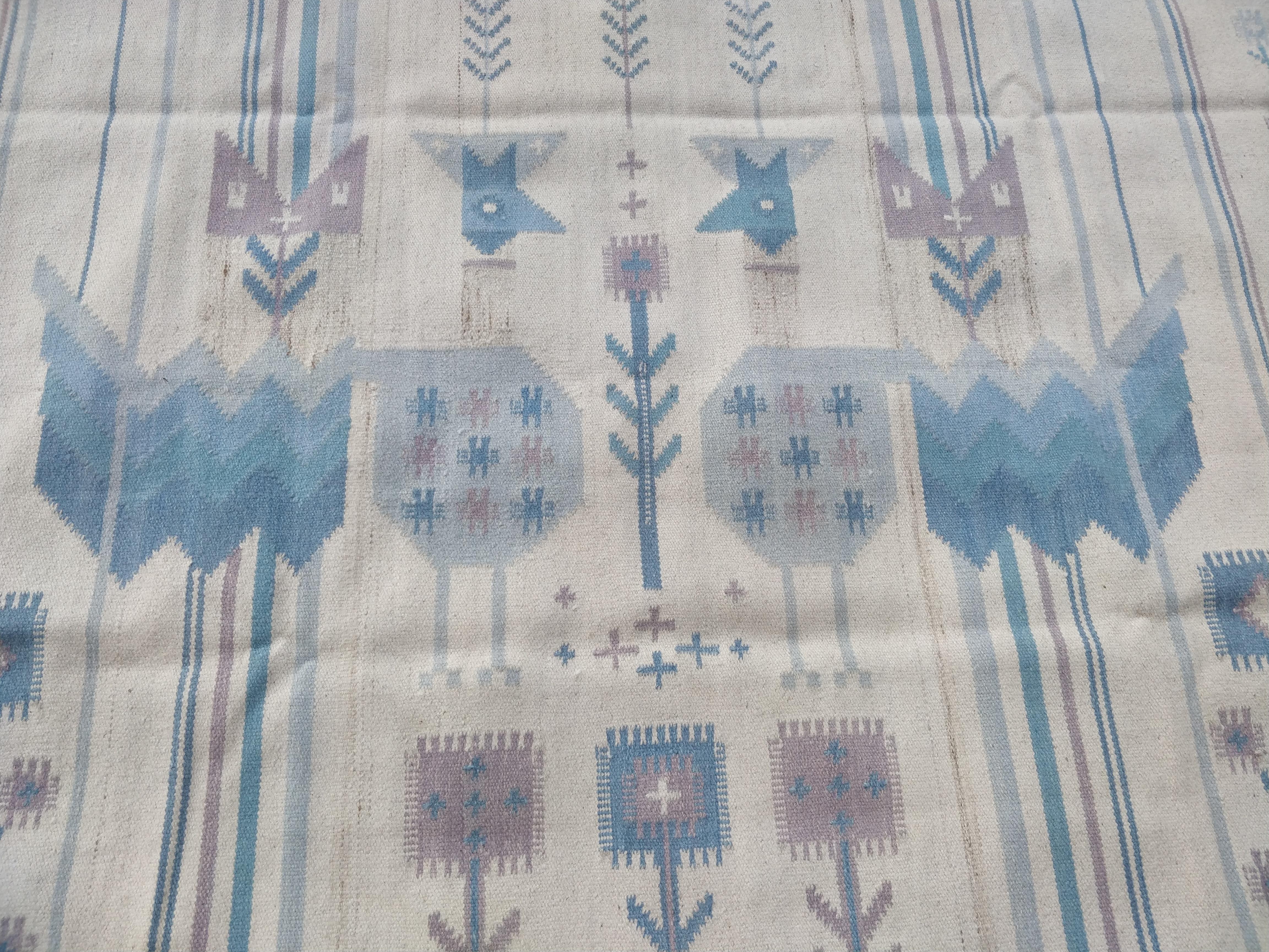 Tessuto a mano Tappeto Rölakan di Eva Nemeth, Svezia anni ‘70 in vendita