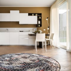 Tappeto Rotondo Design Living Pattern Organico Beige Blu Deanna Comellini 400cm