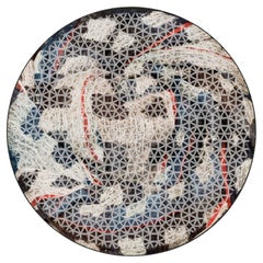 Tappeto Rotondo Design Living Pattern Organico Beige Blu Deanna Comellini 400cm