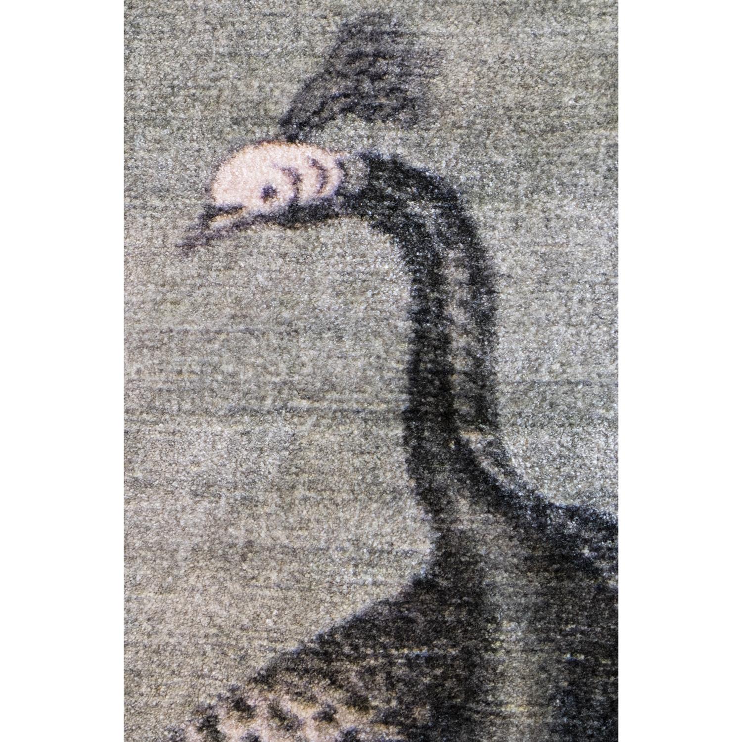 Italian Tappeto rotondo disegno floreale giapponese azzurro by Deanna Comellini ø 200 cm For Sale