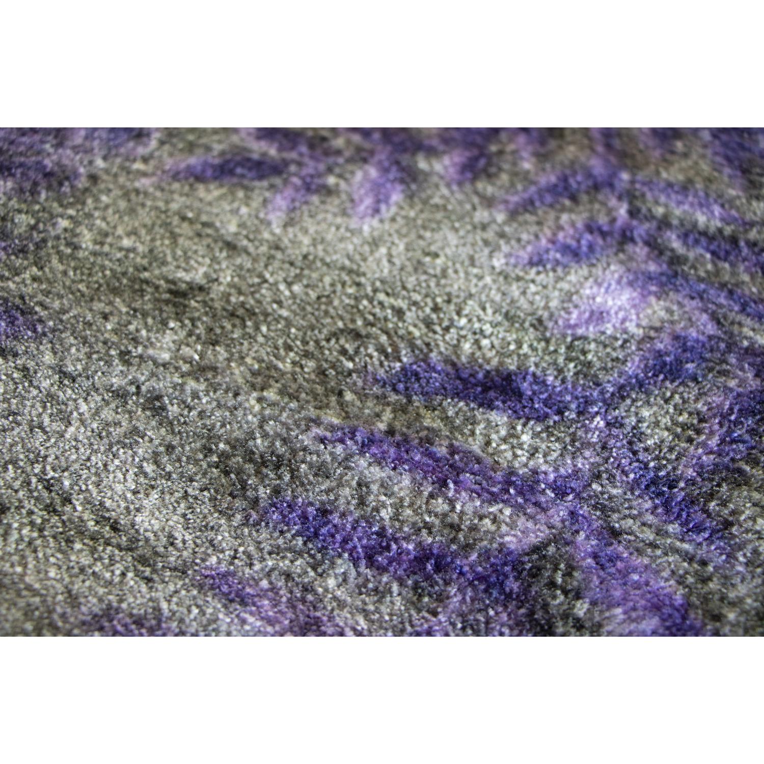 Woven Tappeto rotondo disegno floreale giapponese grigio by Deanna Comellini ø 200cm For Sale