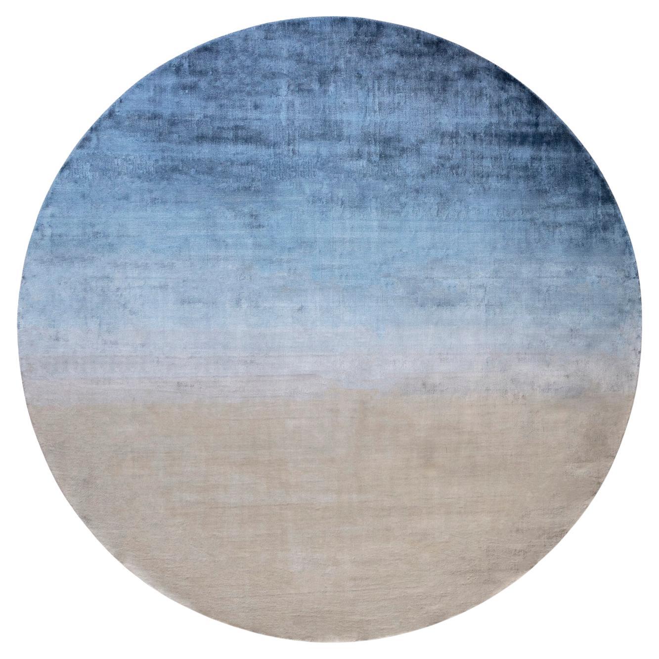 Tappeto Rotondo In-Canto Sfumato Blu Zaffiro Platino by Deanna Comellini ø 200cm
