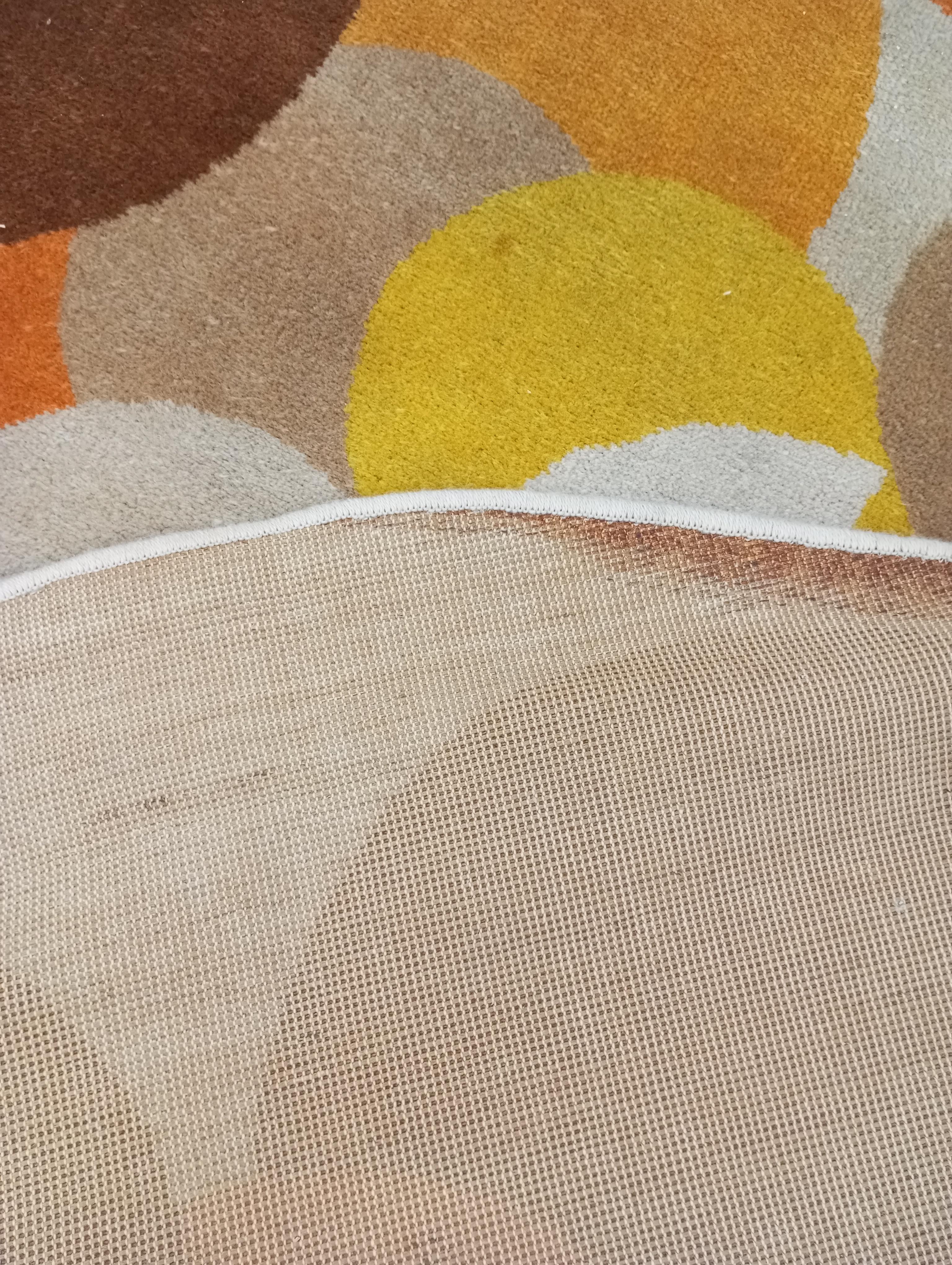 Tapis rond en laine au design moderne des années 1970 (Italie) vintage en vente 5