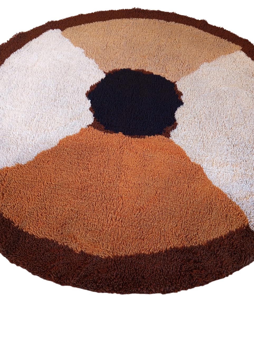 Tappeto rotondo in lana, Desso - Paesi Bassi, 1970 im Angebot 3