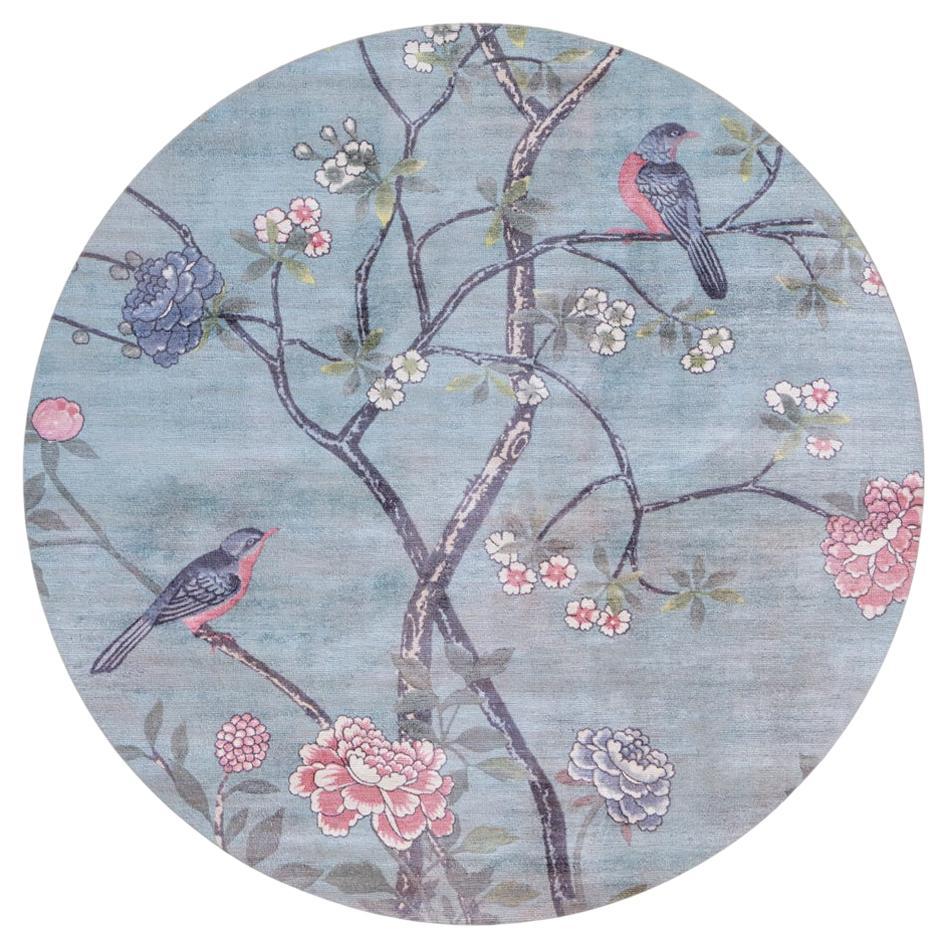 Tappeto rotondo pattern floreale Japan resistente by Deanna Comellini ø 200cm