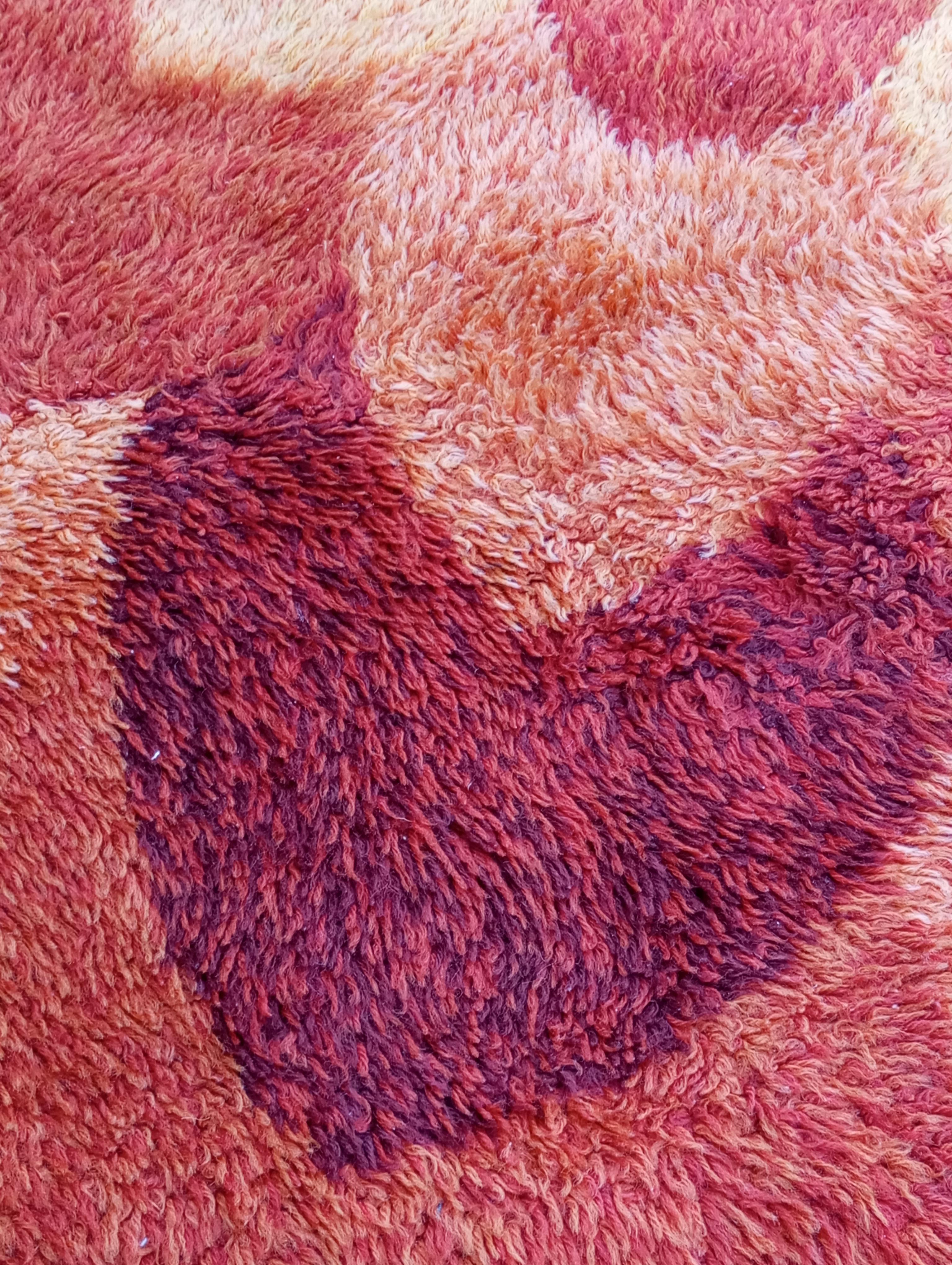 Rya vintage 1970s Denmark pure wool rug For Sale 3