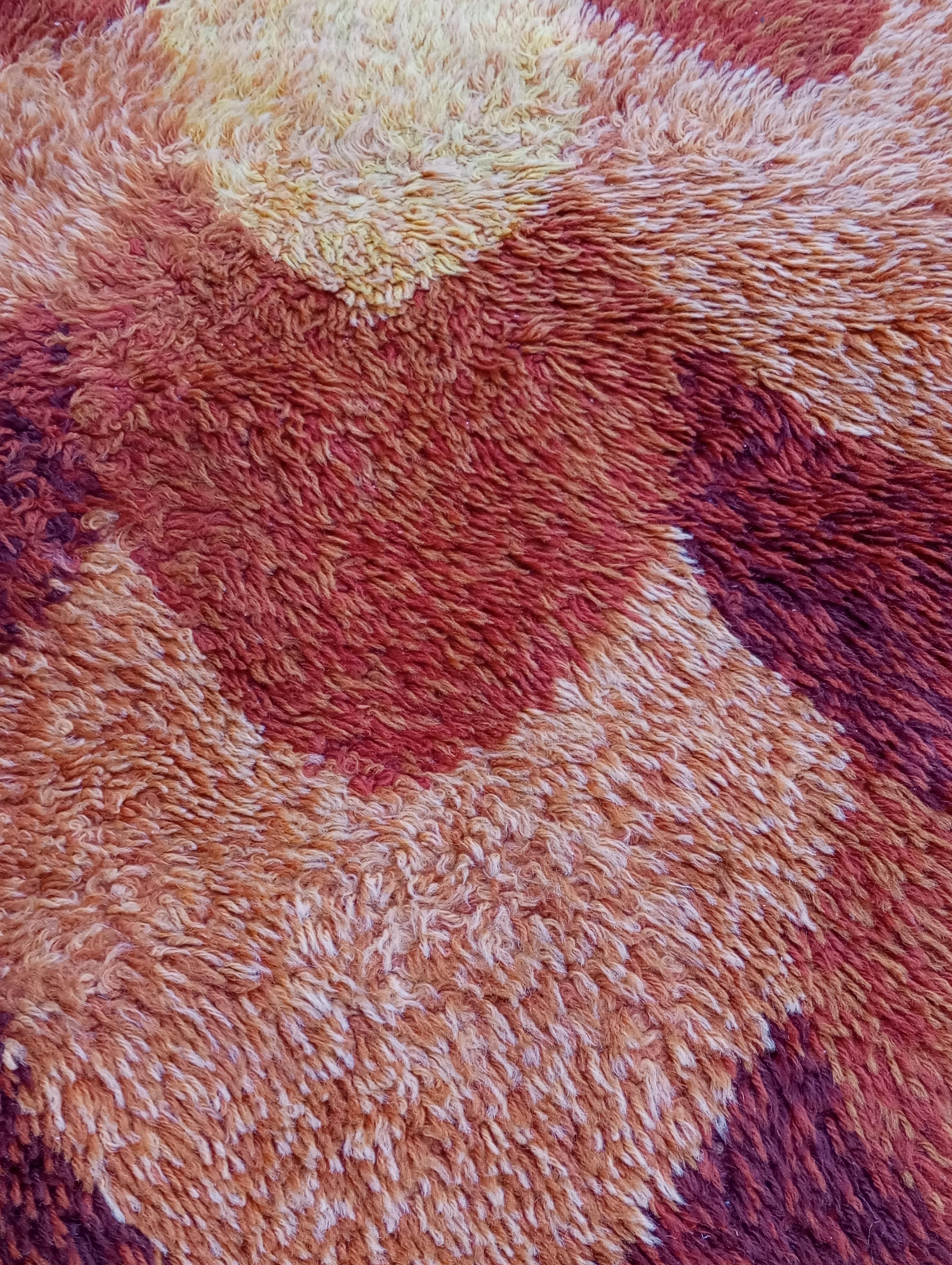 Rya vintage 1970s Denmark pure wool rug For Sale 5
