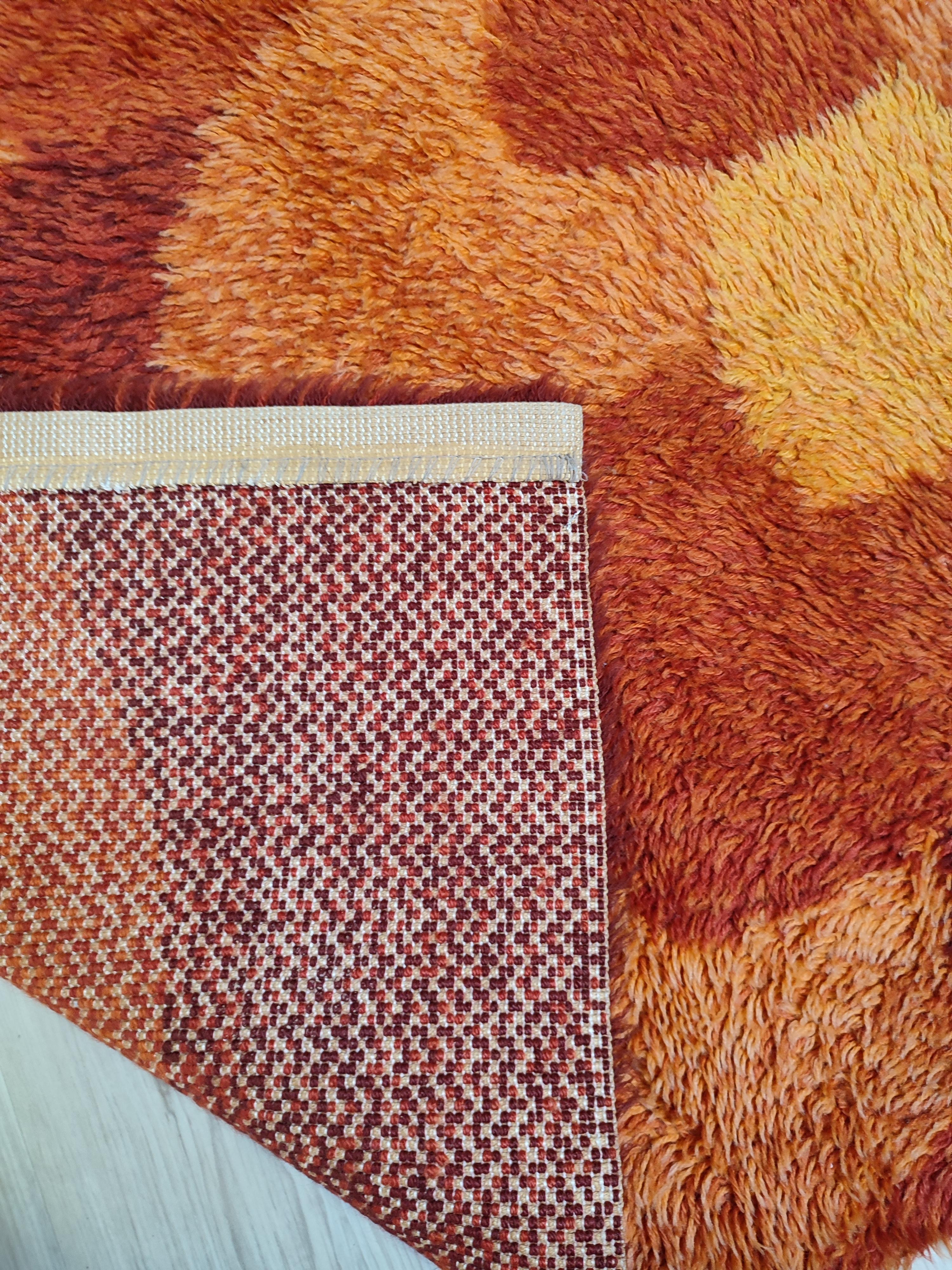 Danish Rya vintage 1970s Denmark pure wool rug For Sale