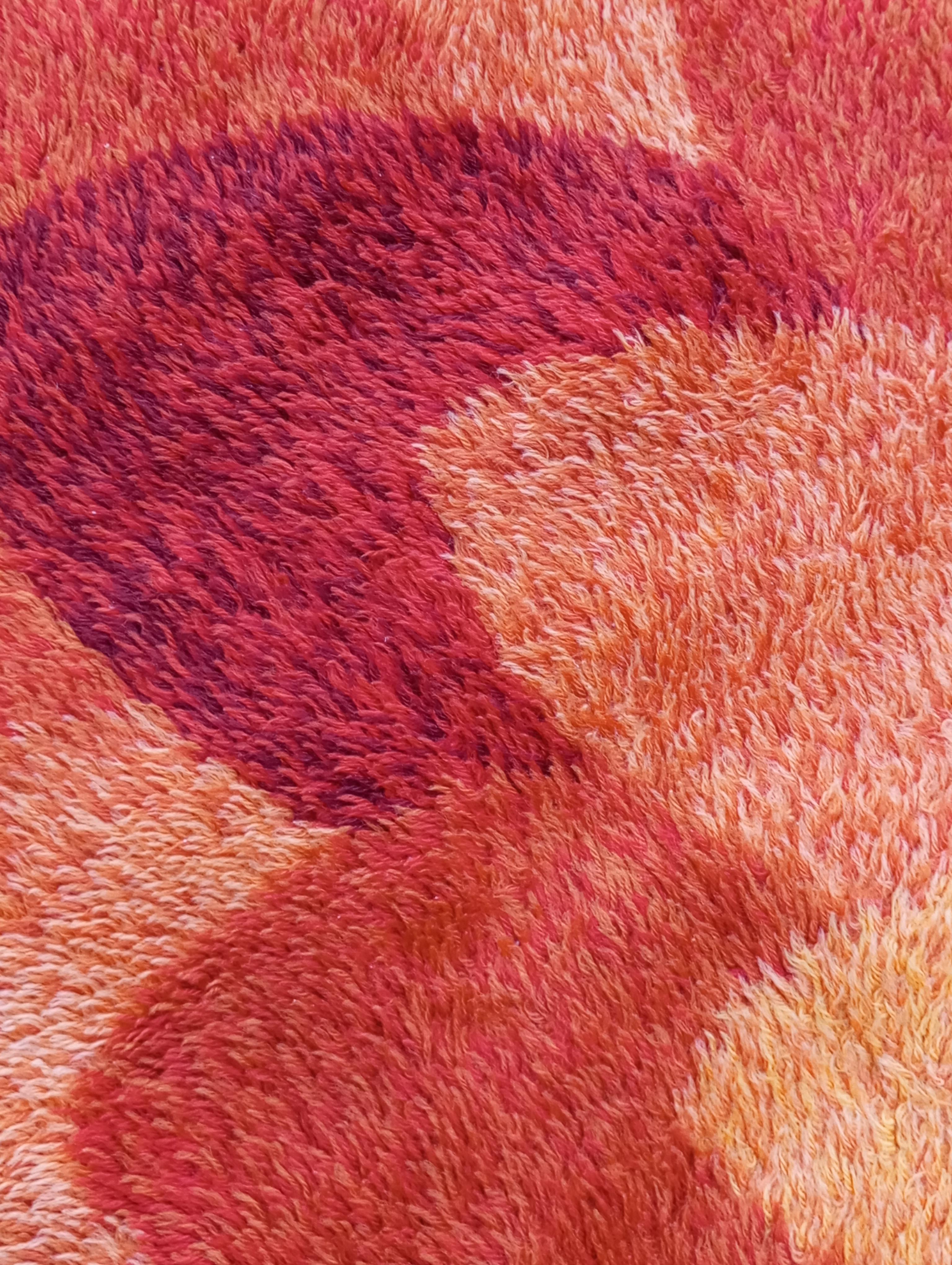 Late 20th Century Rya vintage 1970s Denmark pure wool rug For Sale