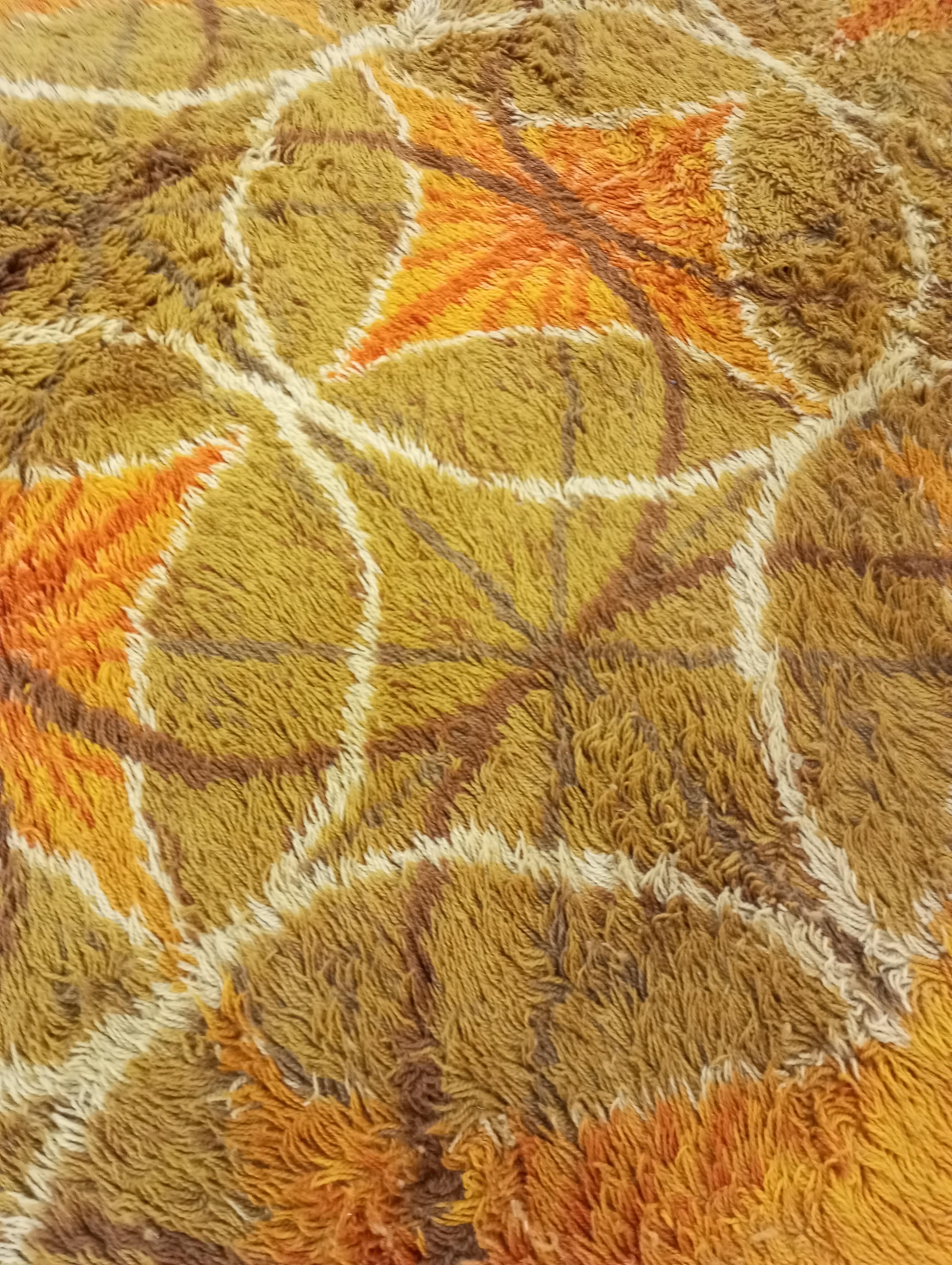 Vintage 1970s rya rug in wool, Denmark For Sale 4