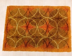 Alfombra vintage de lana rya de los años 70, Dinamarca