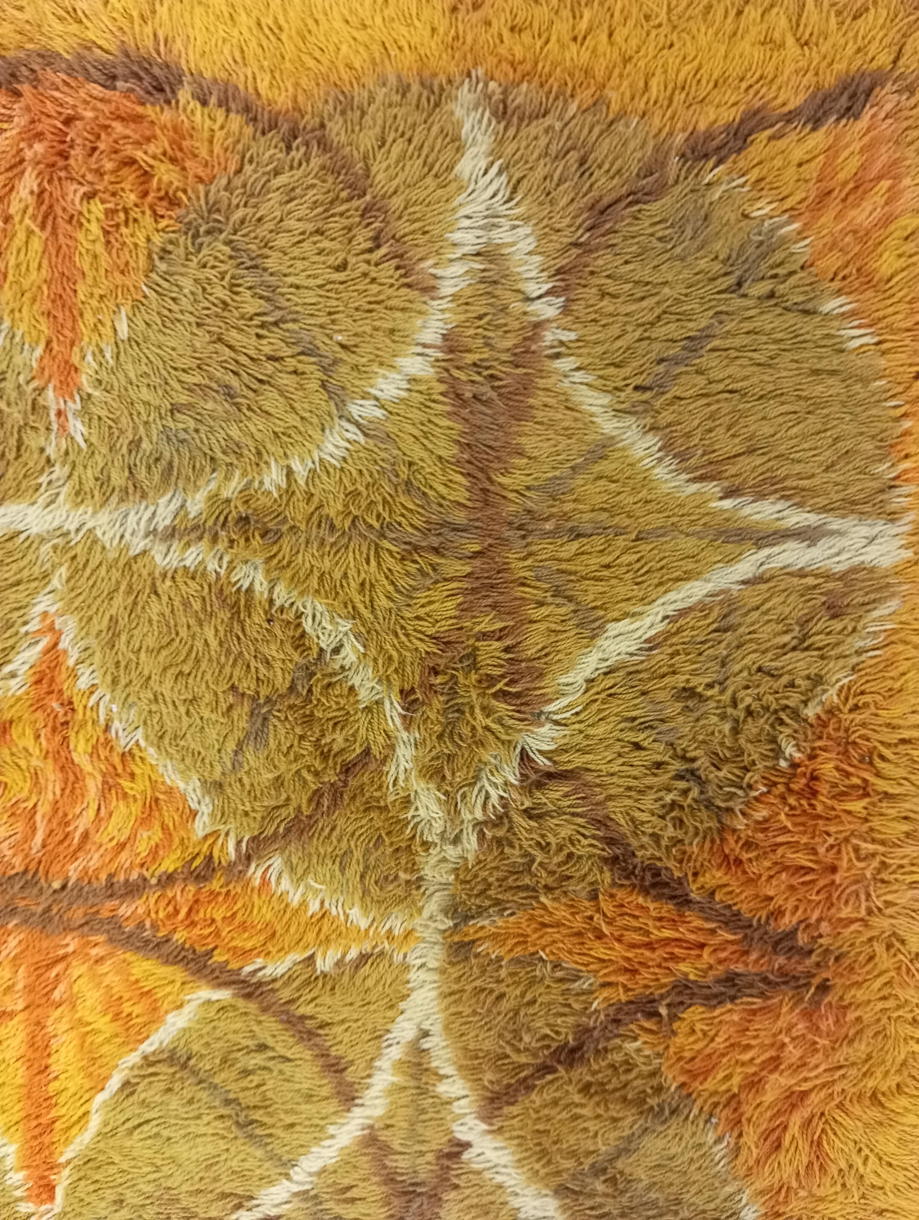 Machine-Made Vintage 1970s rya rug in wool, Denmark For Sale