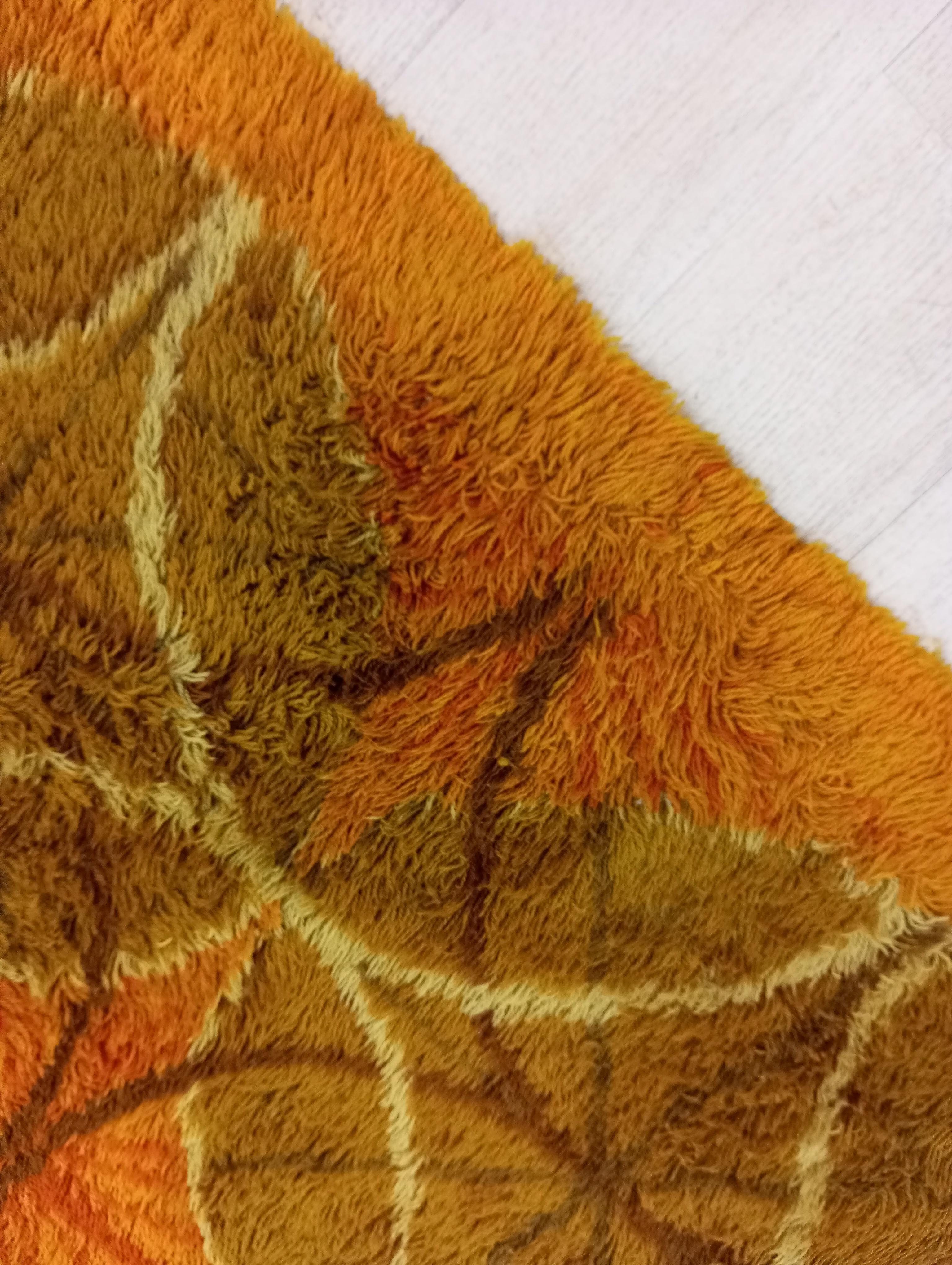 Late 20th Century Vintage 1970s rya rug in wool, Denmark For Sale