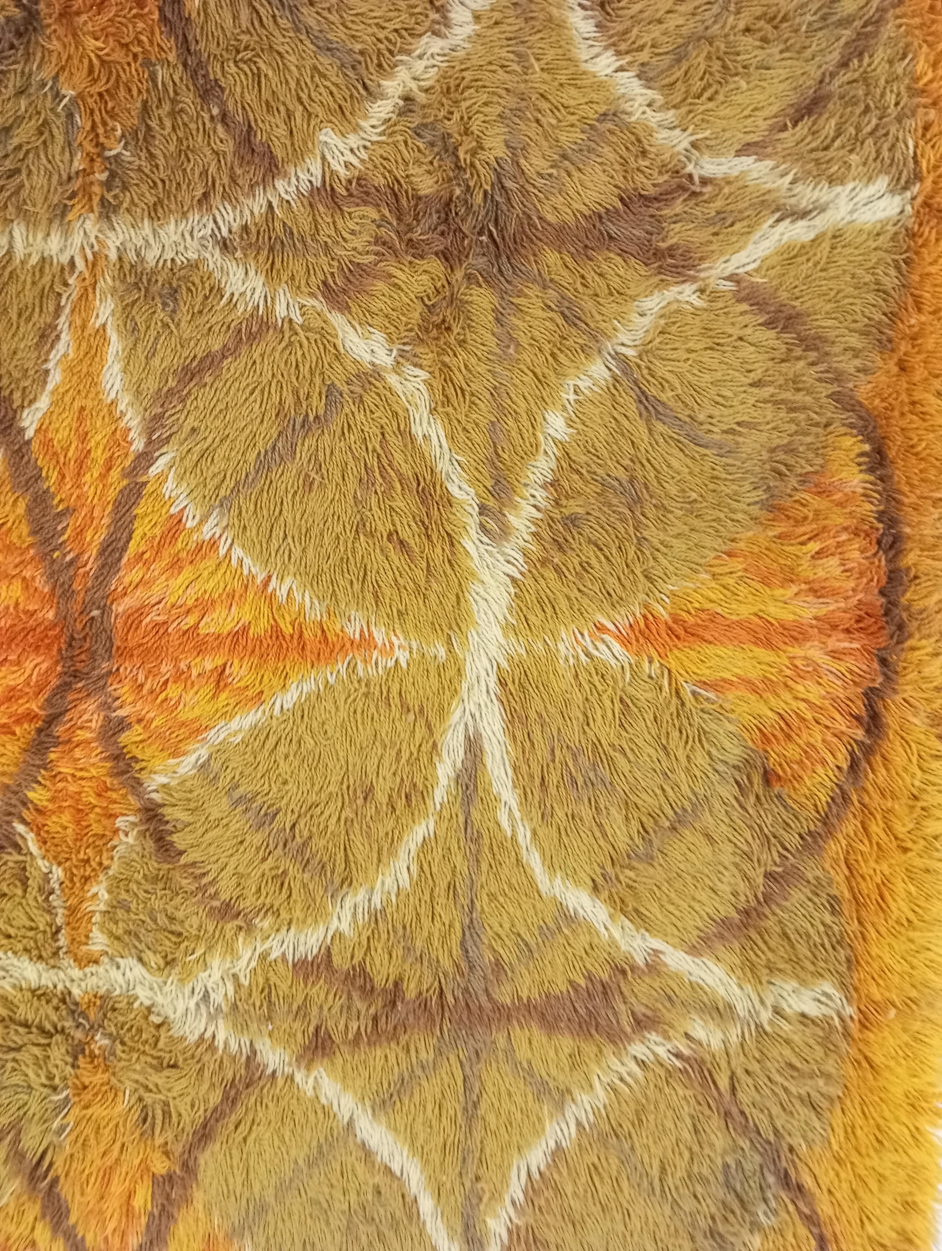 Wool Vintage 1970s rya rug in wool, Denmark For Sale