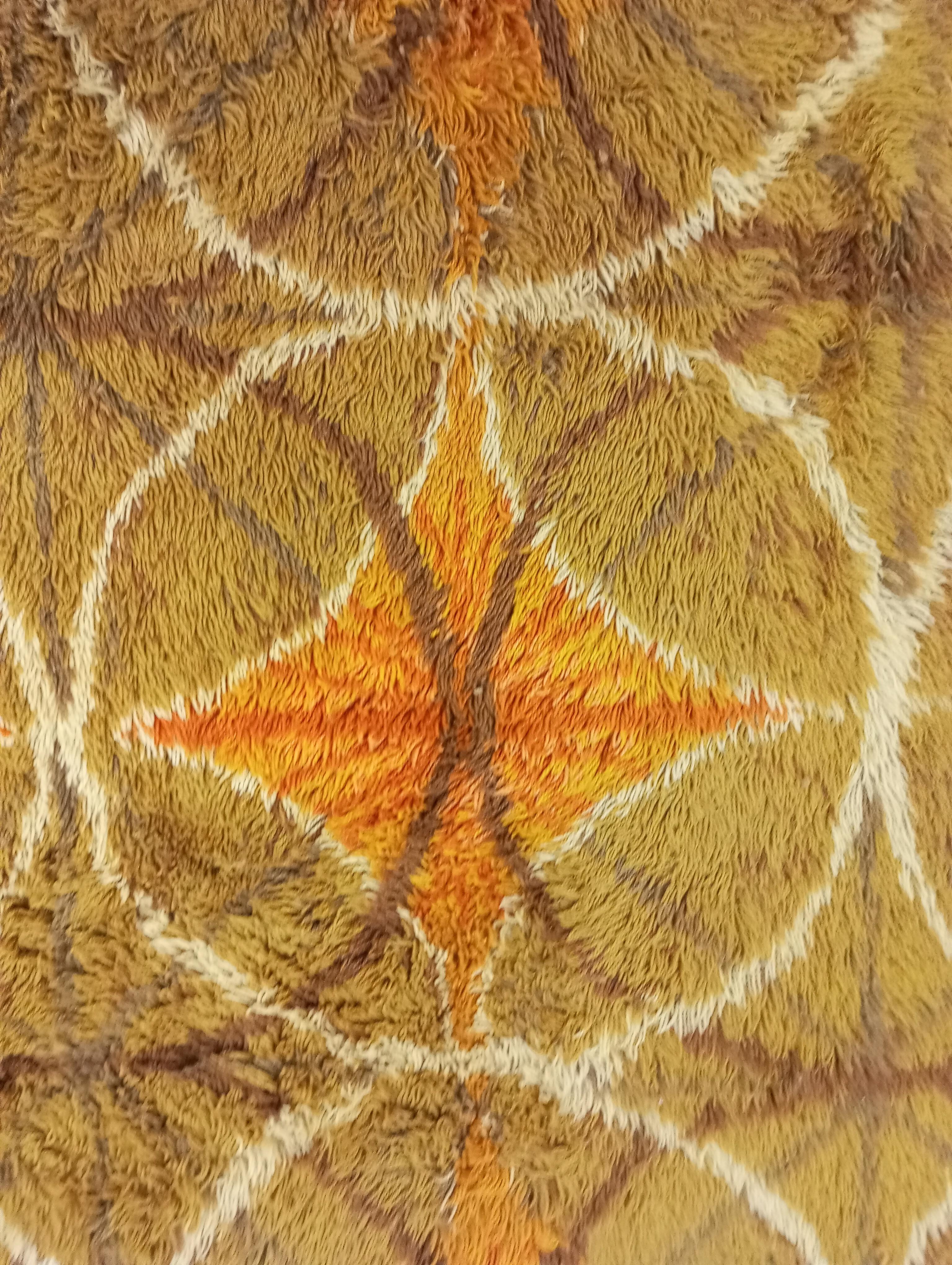 Vintage 1970s rya rug in wool, Denmark For Sale 1