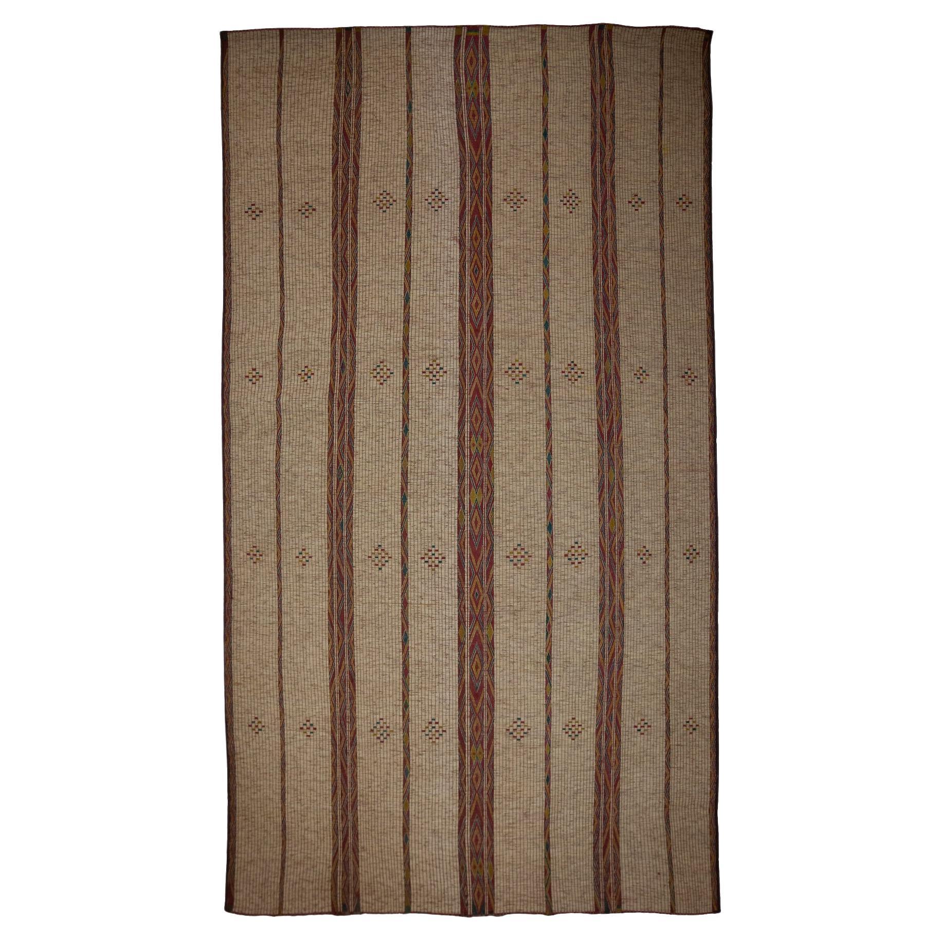 Vintage Tuareg Mat Manufactured in Sahara Mauritana  in Natural Wood and Leather