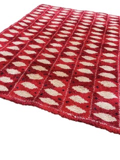 Swedish hand-knotted wool rug 1960s