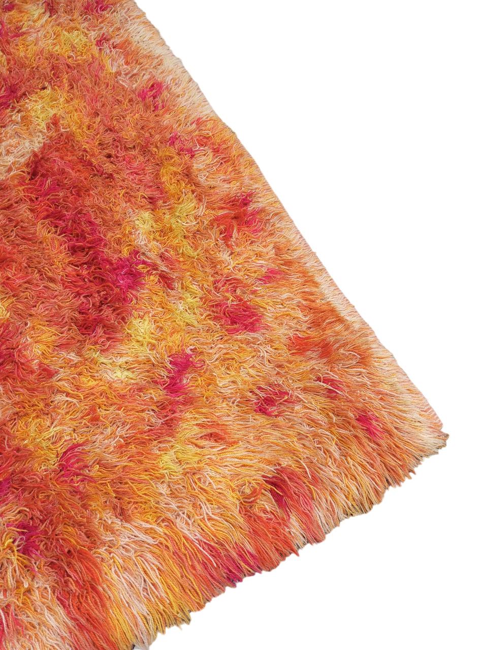 Mid-20th Century Swedish hand-knotted wool rug 1960s For Sale