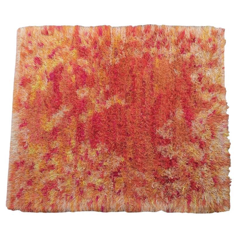 Swedish hand-knotted wool rug 1960s