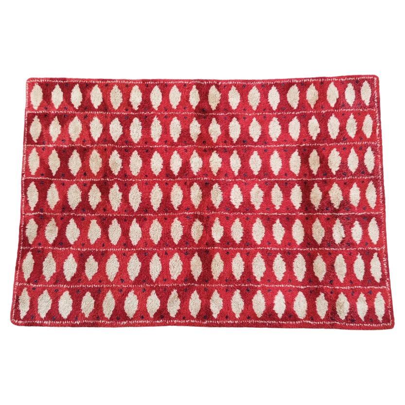 Swedish hand-knotted wool rug 1960s