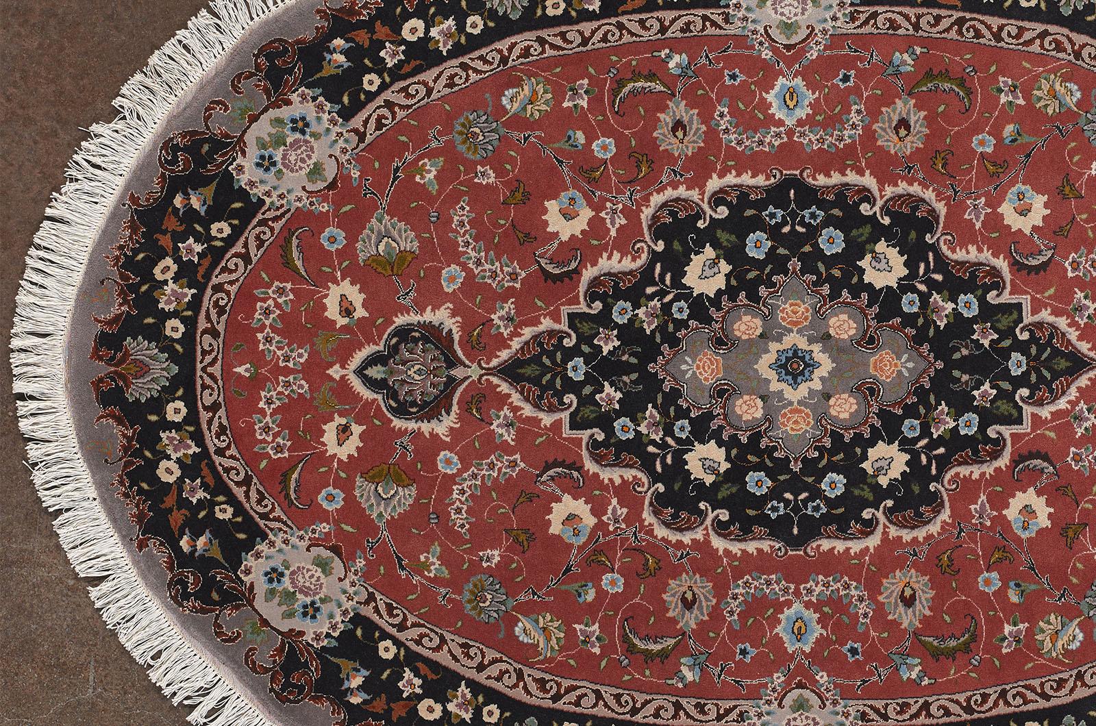 Tapis Tabriz cod.319 en laine nouée à la main Excellent état - En vente à Ravenna, IT